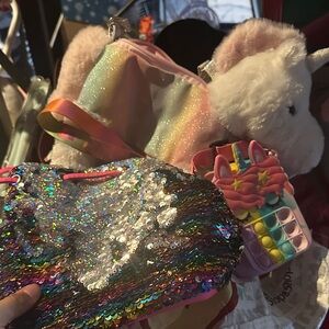 Rainbow Sequin Unicorn Bag